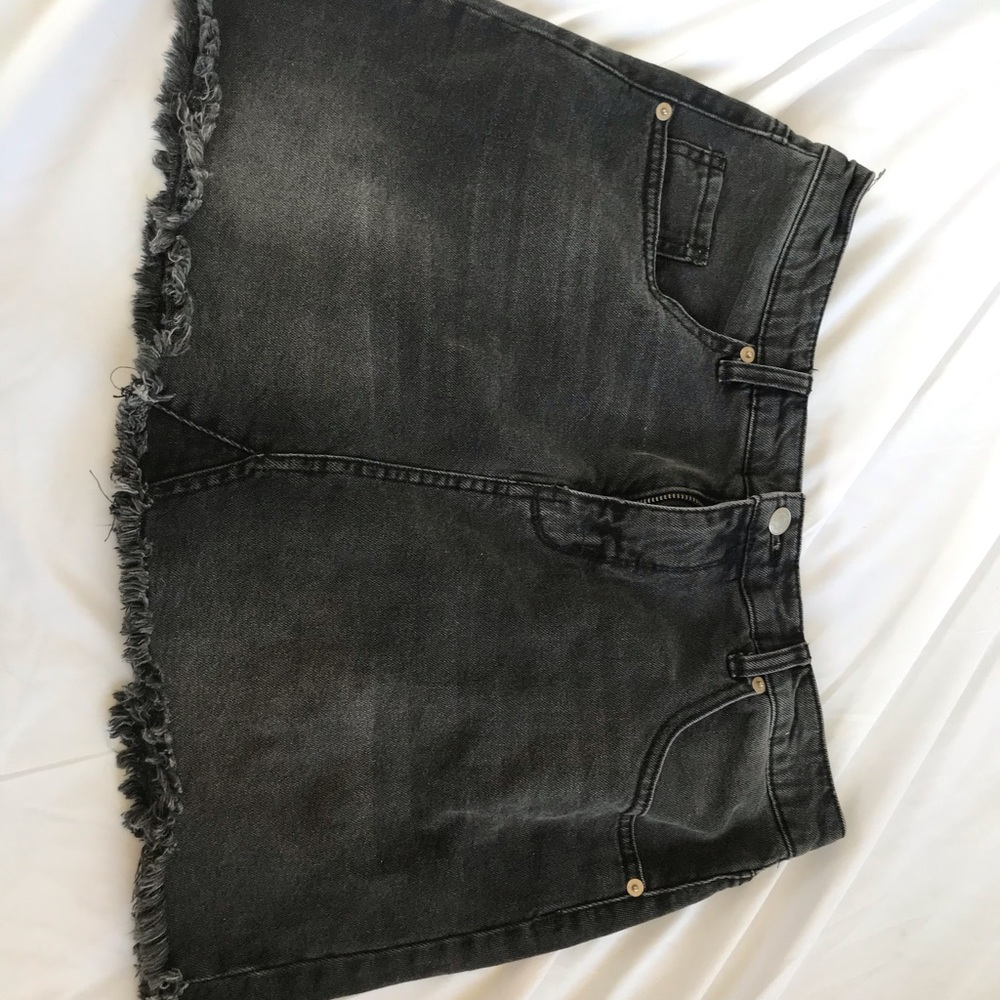 Black denim skirt